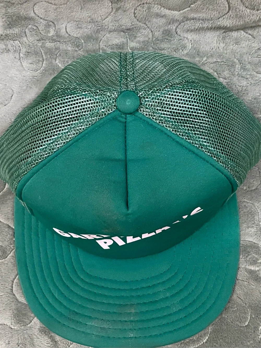 Rare Vintage 80s Garibaldi’s Pizza SnapBack Trucker Hat, Green Mesh